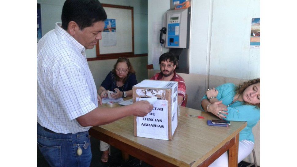 Docentes votando
