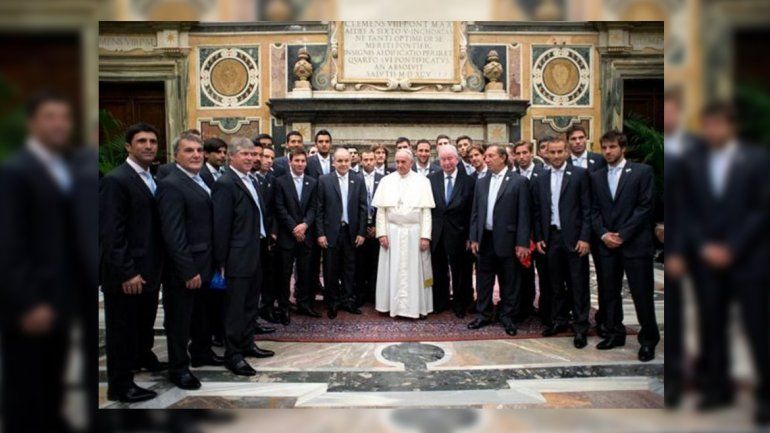 El Papa junto a la Selección en 2013