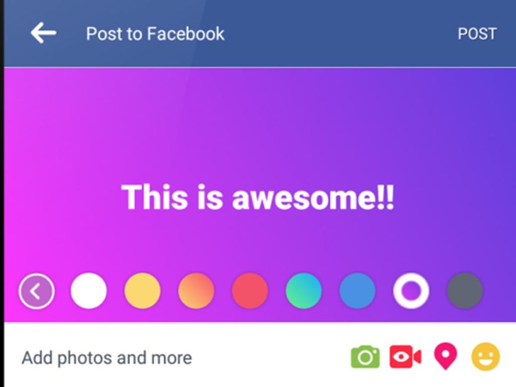 Facebook, estados de colores