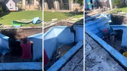 Les pidieron pintar la pileta y terminaron destruyéndola.