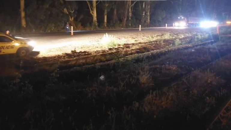 Escena en la que murió un hombre en una accidente de tránsito en Fraile Pintado