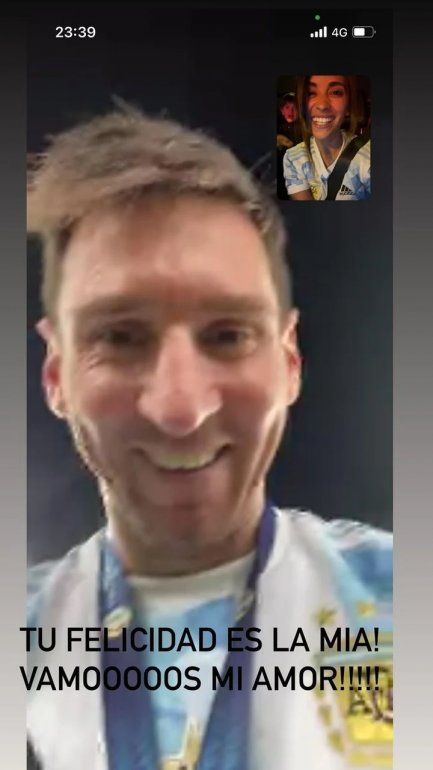 La videollamada de Messi con Antonella: la imagen de la felicidad que recorri&oacute; las redes.