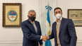 Gerardo Morales junto a Xavier Martínez, de CAFINA.&nbsp;
