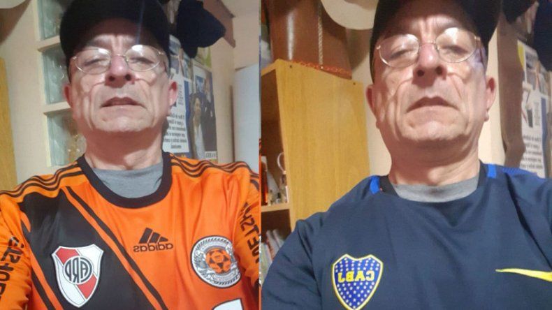 El famoso doble casaca: Luis es hincha de River y Boca al mismo tiempo