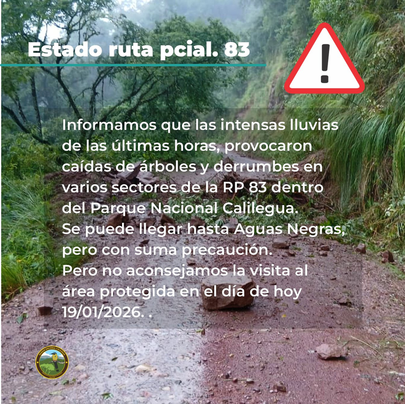 Comunicado del Parque Nacional Calilegua.