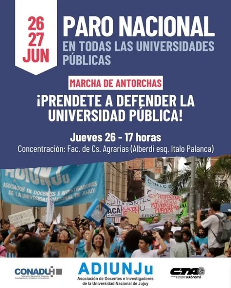 Paro docente El cese de actividades se realizará en todas las universidades nacionales y está convocado por las dos federaciones más grandes, que son Conadu y Conadu Histórica