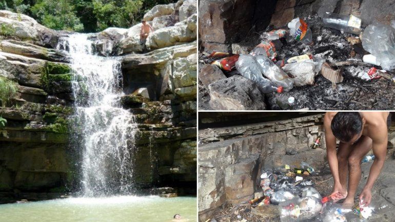 Basura en la Cascada de las Escaleras