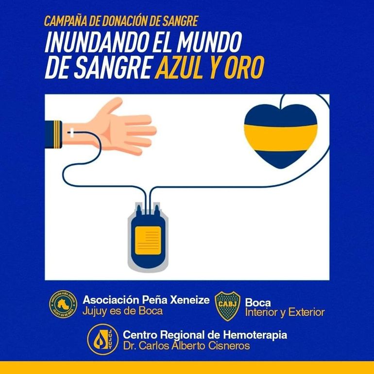 Peña de Boca y la campaña para donar sangre en San Salvador de Jujuy