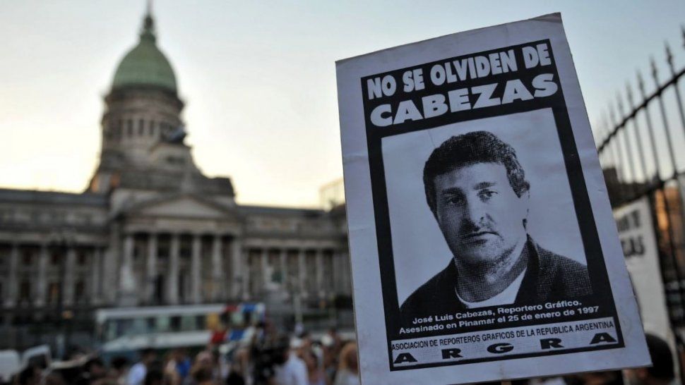 El reclamo de justicia por José Luis Cabezas frente al Congreso. /Archivo