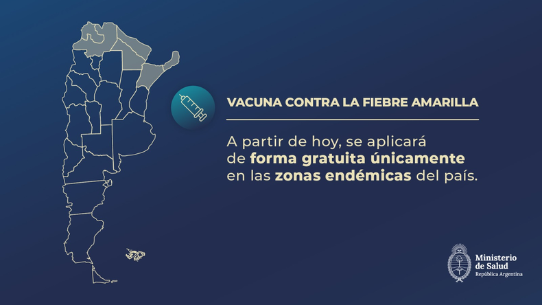 Fiebre amarilla: zona endémica del país.