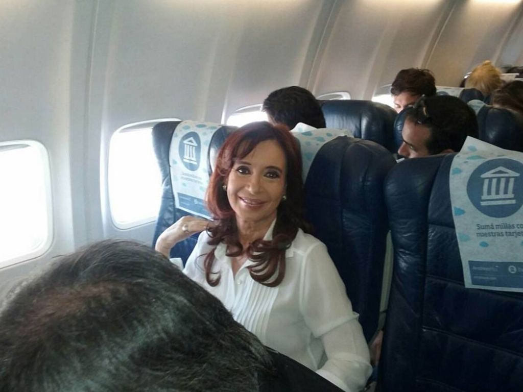 Cristina en clase turista