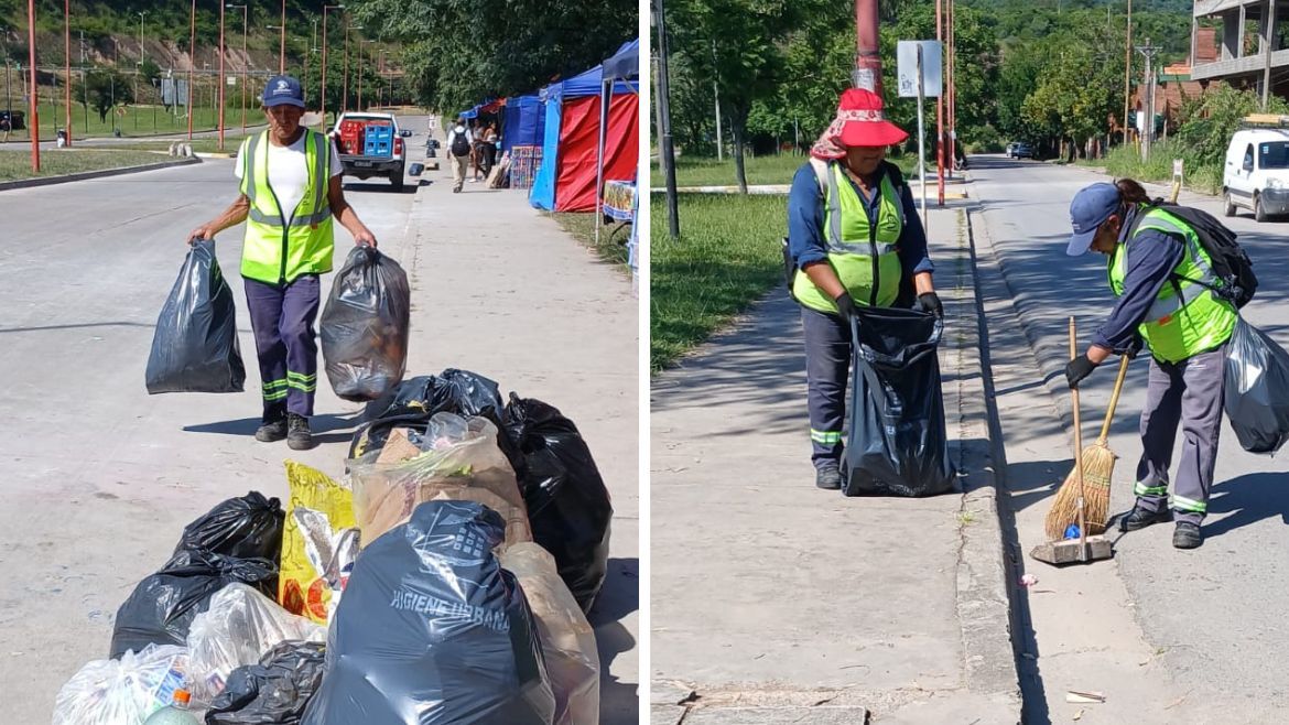 Recolección de basura en Carnaval.