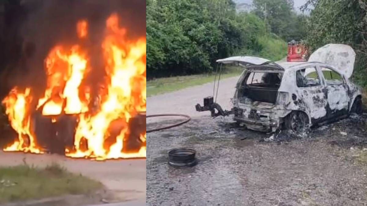 Impactante incendio de un auto en San Pablo de Reyes: qué pasó