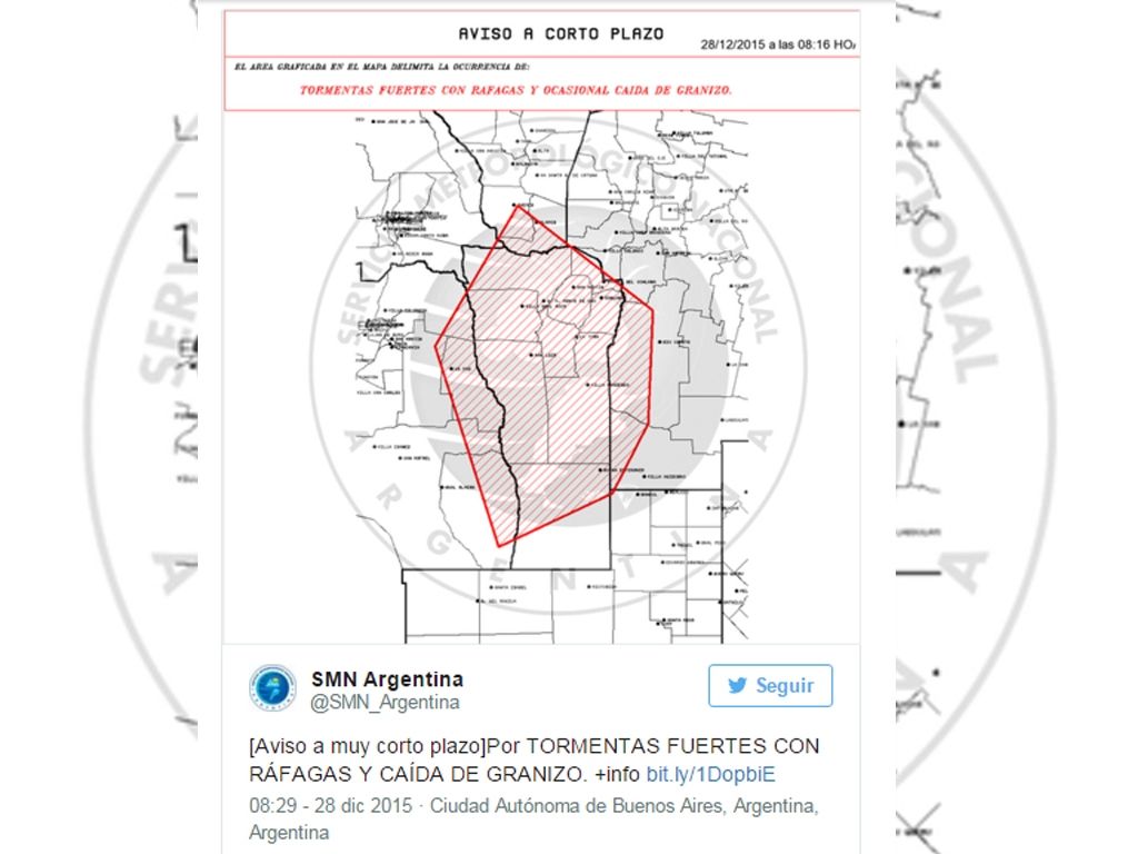 Alerta del SMN