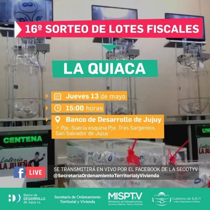 El jueves ser&aacute; el sorteo de lotes fiscales en La Quiaca.