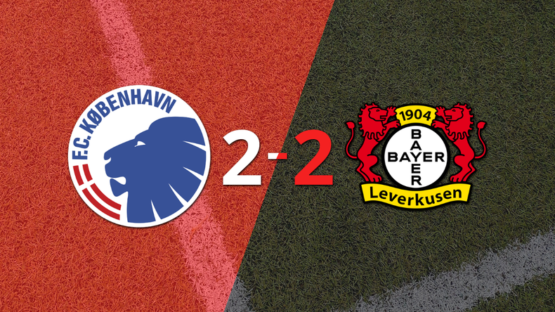 Con un gol agónico, Pantelis Hatzidiakos sentenció el empate entre FC Copenhague y Bayer Leverkusen