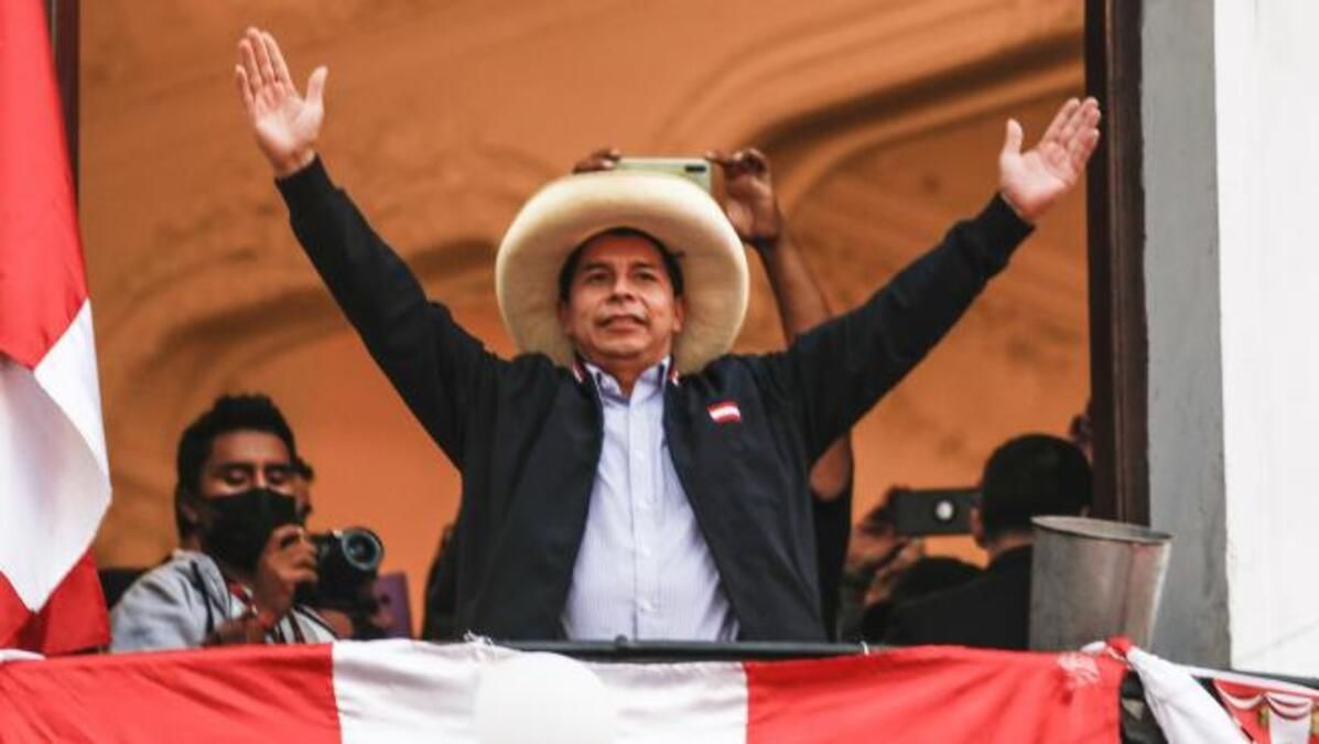 Pedro Castillo. El presidente de Perú en una situación más favorable, cuando recién había asumido.