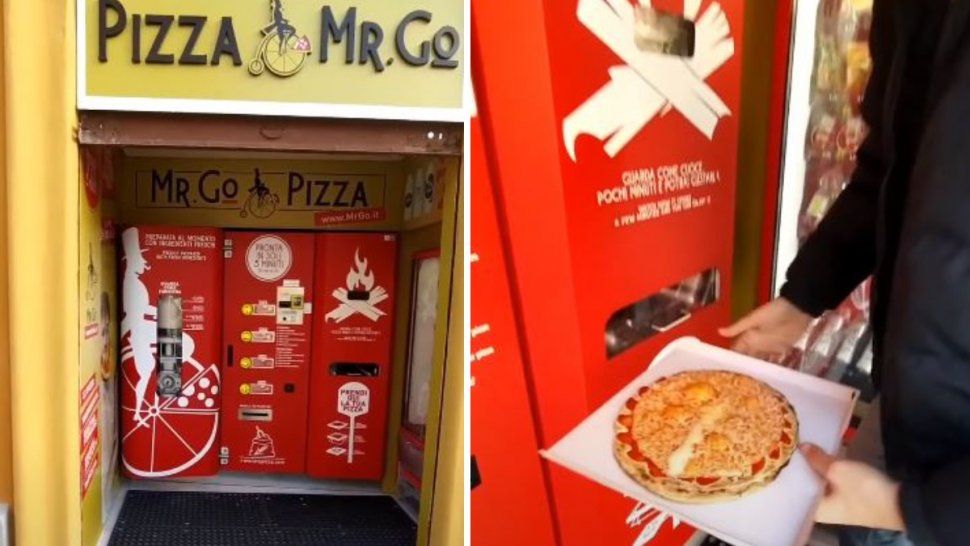 Roma abre máquina expendedora que cocina pizza en el momento