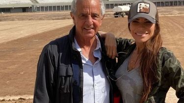 Zulemita Menem y Rodolfo DOnofrio en el Monumental en obras. /Foto: Twitter