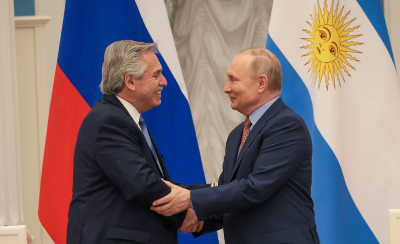 Antes de llegar a Barbados, Alberto Fernández se reunió con Vladimir Putin en Rusia.