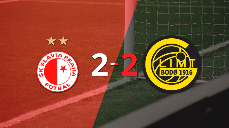 Con doblete de Youssoupha Mbodji, Slavia Praga sacó el empate ante FK Bodo/Glimt