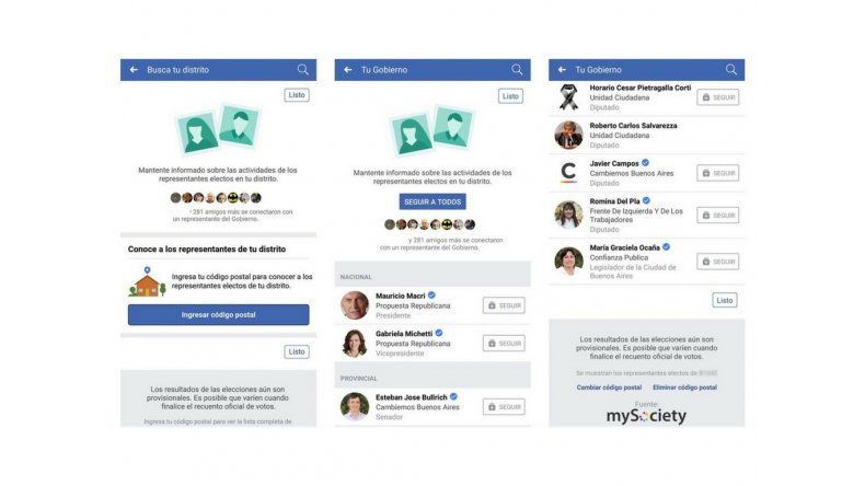 Facebook no se queda atrás: te muestra quiénes son tus representantes