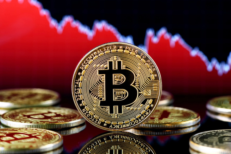 Criptomonedas en ca&iacute;da. Una representaci&oacute;n del Bitcoin, que perdi&oacute; hoy 11 %.