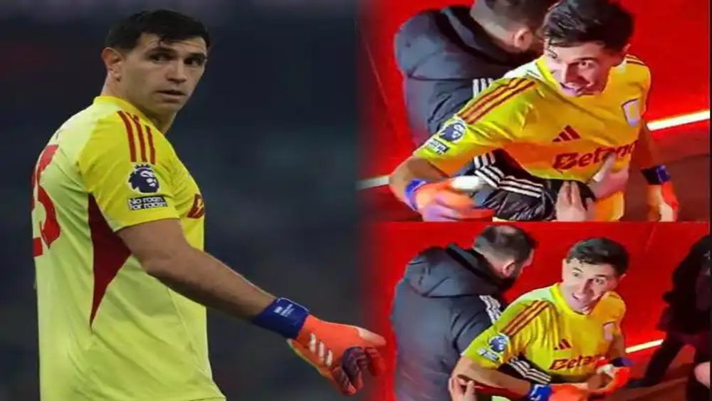 El tenso cruce entre Dibu Martínez y varios fanáticos del Arsenal después de la derrota del Aston Villa. &nbsp;