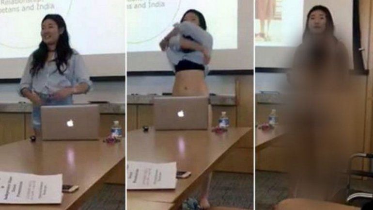 Estudiante se desnuda en clase