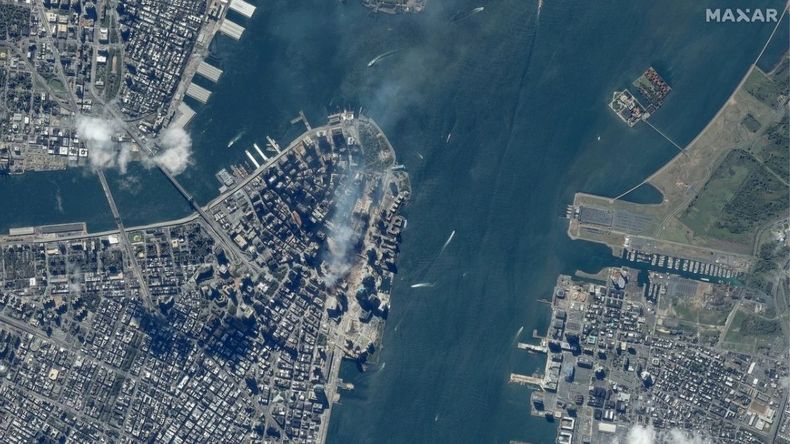 Imagen satelital del World Trade Center en Nueva York el 15 de septiembre de 2001./Foto: Maxar Technologies / REUTERS