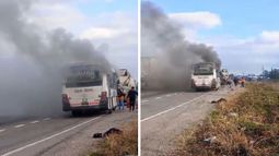 Incendio de un colectivo en Palpalá.