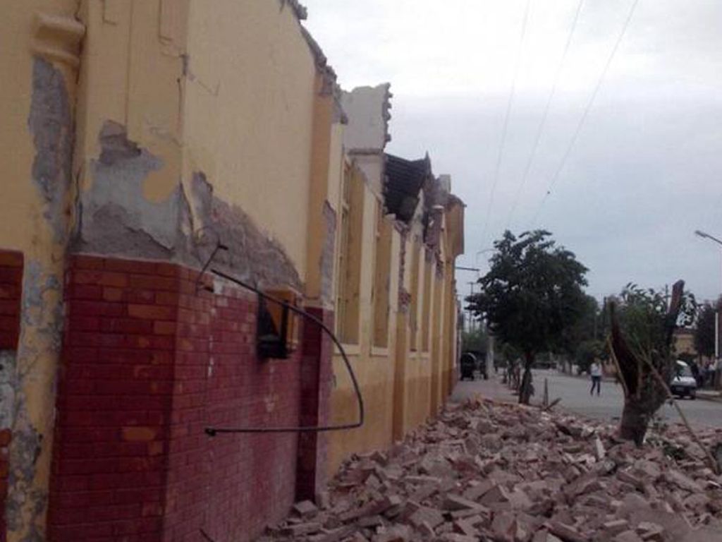 Así quedó la escuela en El Galpón