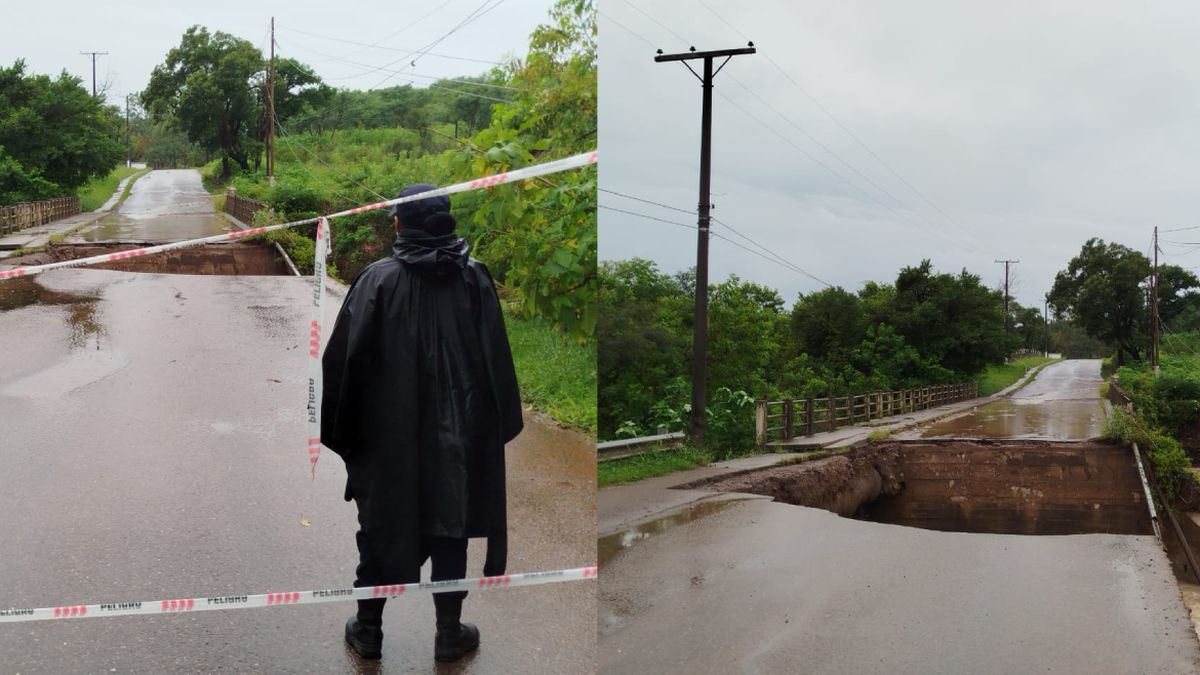 Se desmoronó el puente ubicado en la zona de Los Molinos Se desmoronó el puente ubicado en la zona de Los Molinos