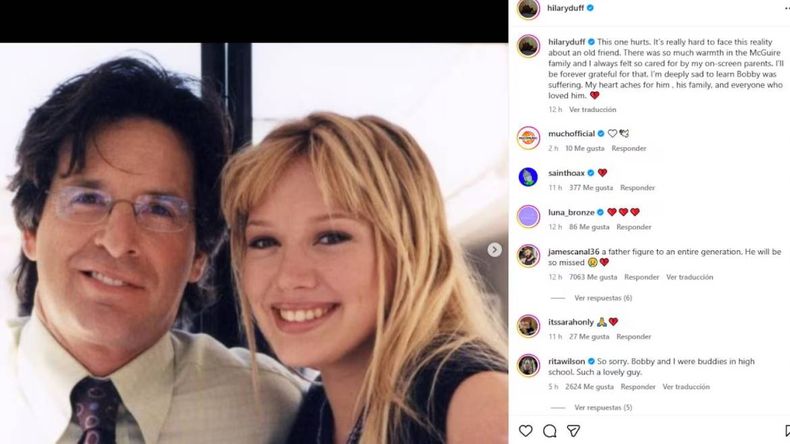 Hilary Duff despidió con un emotivo mensaje al actor de Lizzie McGuire.