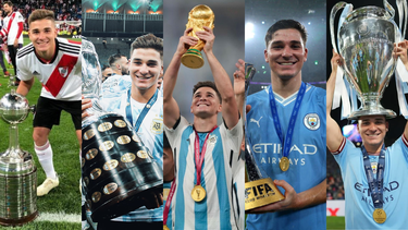 Los títulos de Julián Álvarez.