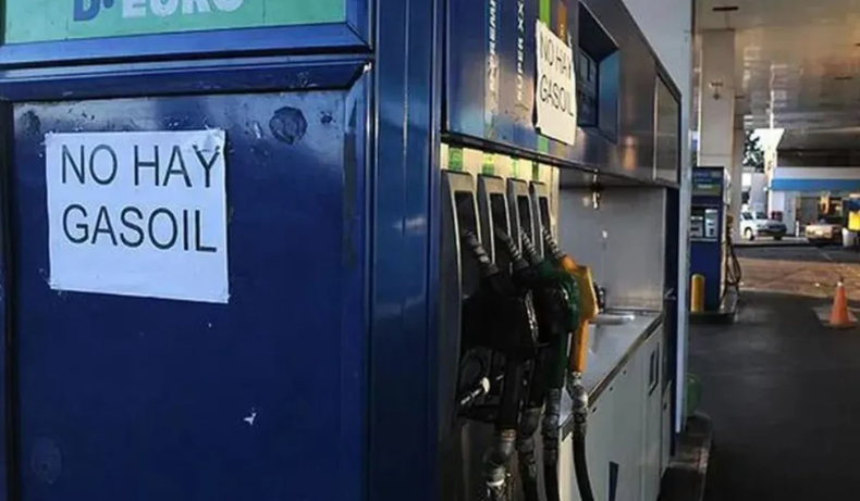 Desabastecimiento de gasoil en todo el país.