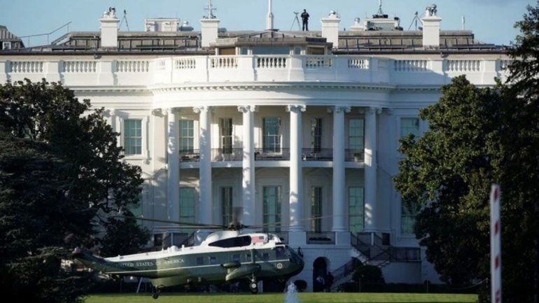 El helic&oacute;ptero que traslad&oacute; a Trump al hospital militar desde la Casa Blanca.