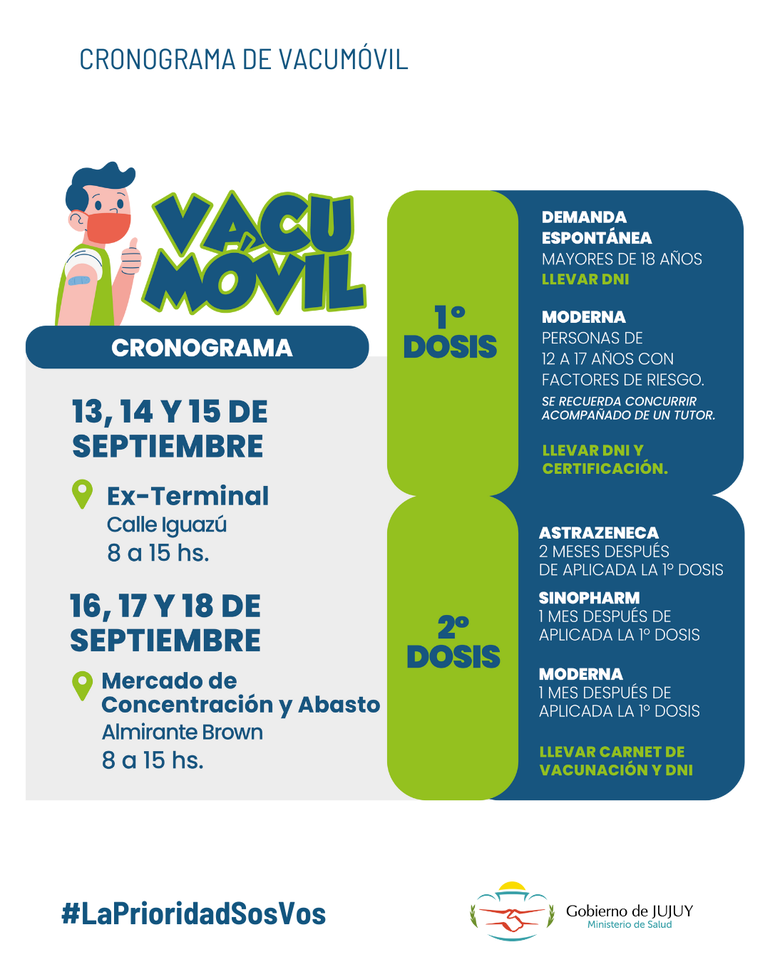 Vacumóvil: así será el cronograma esta semana
