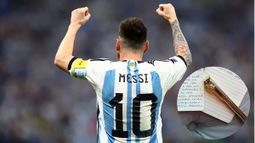 La curiosa lapicera que Messi usó para escribir su carta de despedida.&nbsp;