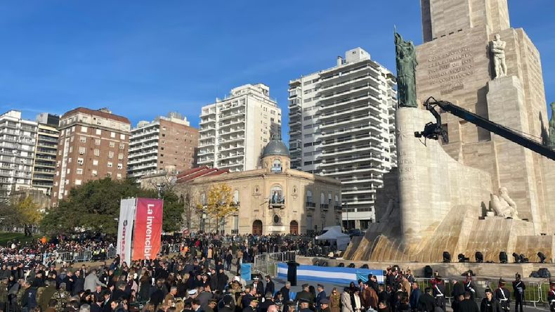 Javier Milei en el acto por el Día de la Bandera