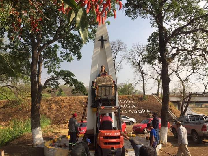 san pedro: la virgen maria auxiliadora fue restaurada