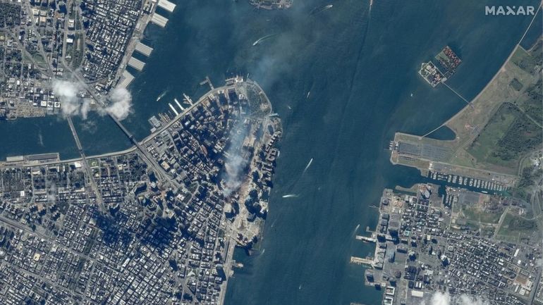 Imagen satelital del World Trade Center en Nueva York el 15 de septiembre de 2001./Foto: Maxar Technologies / REUTERS
