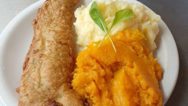 Puré mixto con merluza