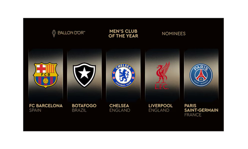 Los cinco equipos masculinos nominados para el mejor del año