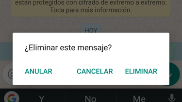 Eliminar y anular mensajes de WhatsApp: las importantes diferencias entre ambas opciones