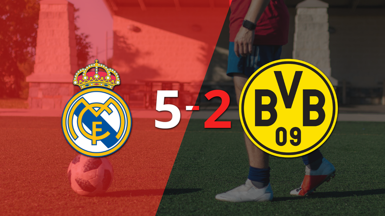 Vinicius Júnior marcó un hat-trick en la goleada 5-2 de Real Madrid frente a Borussia Dortmund
