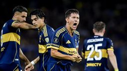 El festejo de Boca tras el gol de Ander Herrera por la Copa Libertadores.