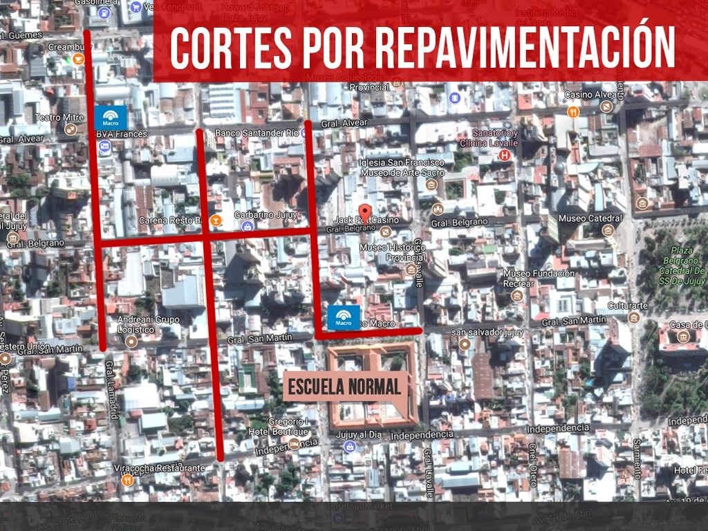 Cortes por obras en el microcentro