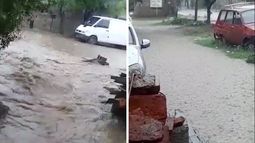 Inundación en el sector 16 de Mayo del barrio Malvinas.