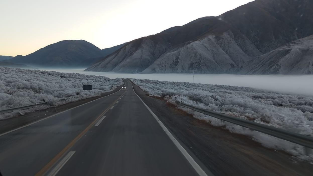 Nieve en la Quebrada de Humahuaca.